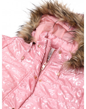 Girls  Quilted printed jacket rosepink